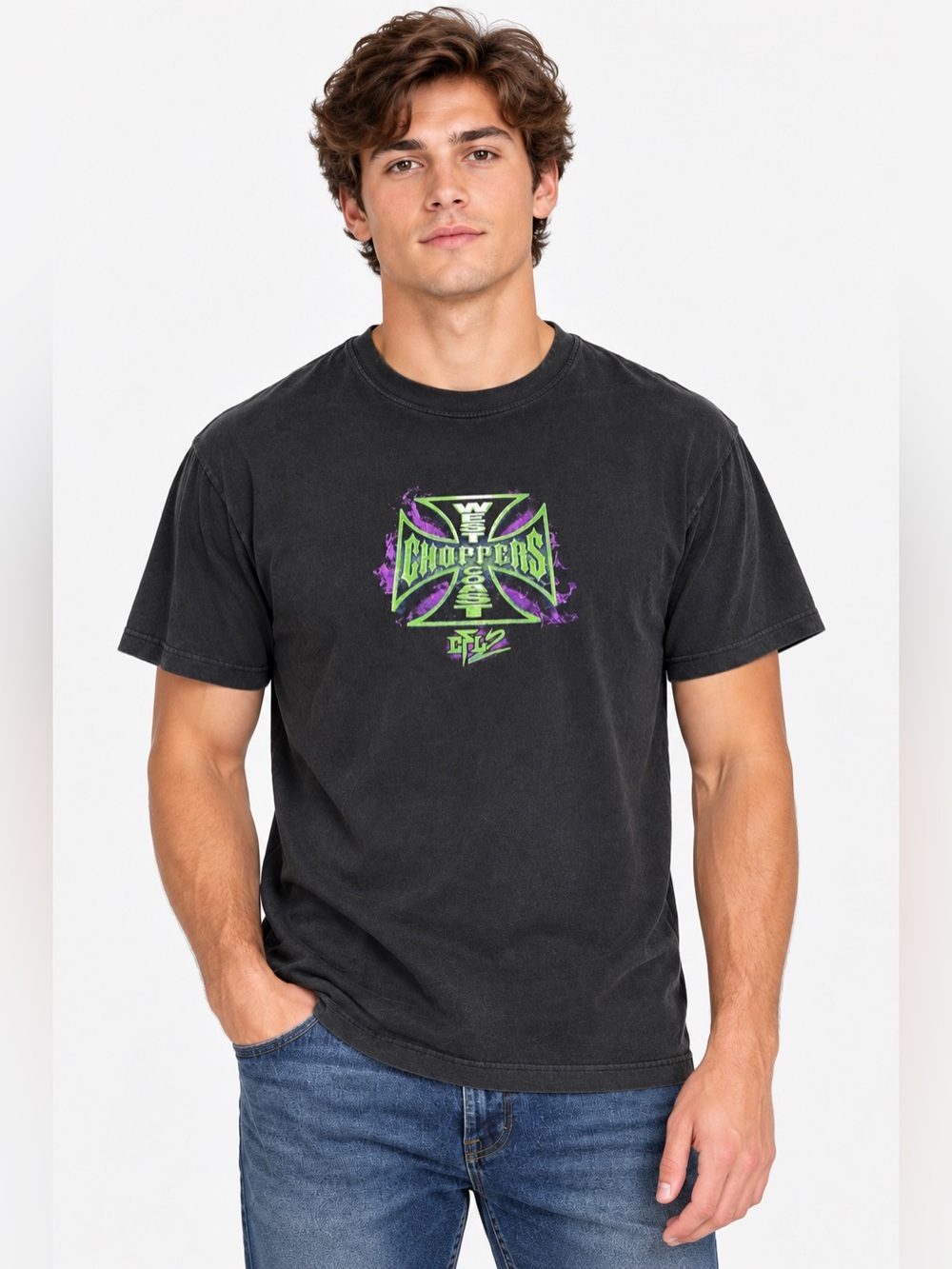 West Coast Choppers Jesse James T Shirt Small Black Motorcycle Biker Graphic